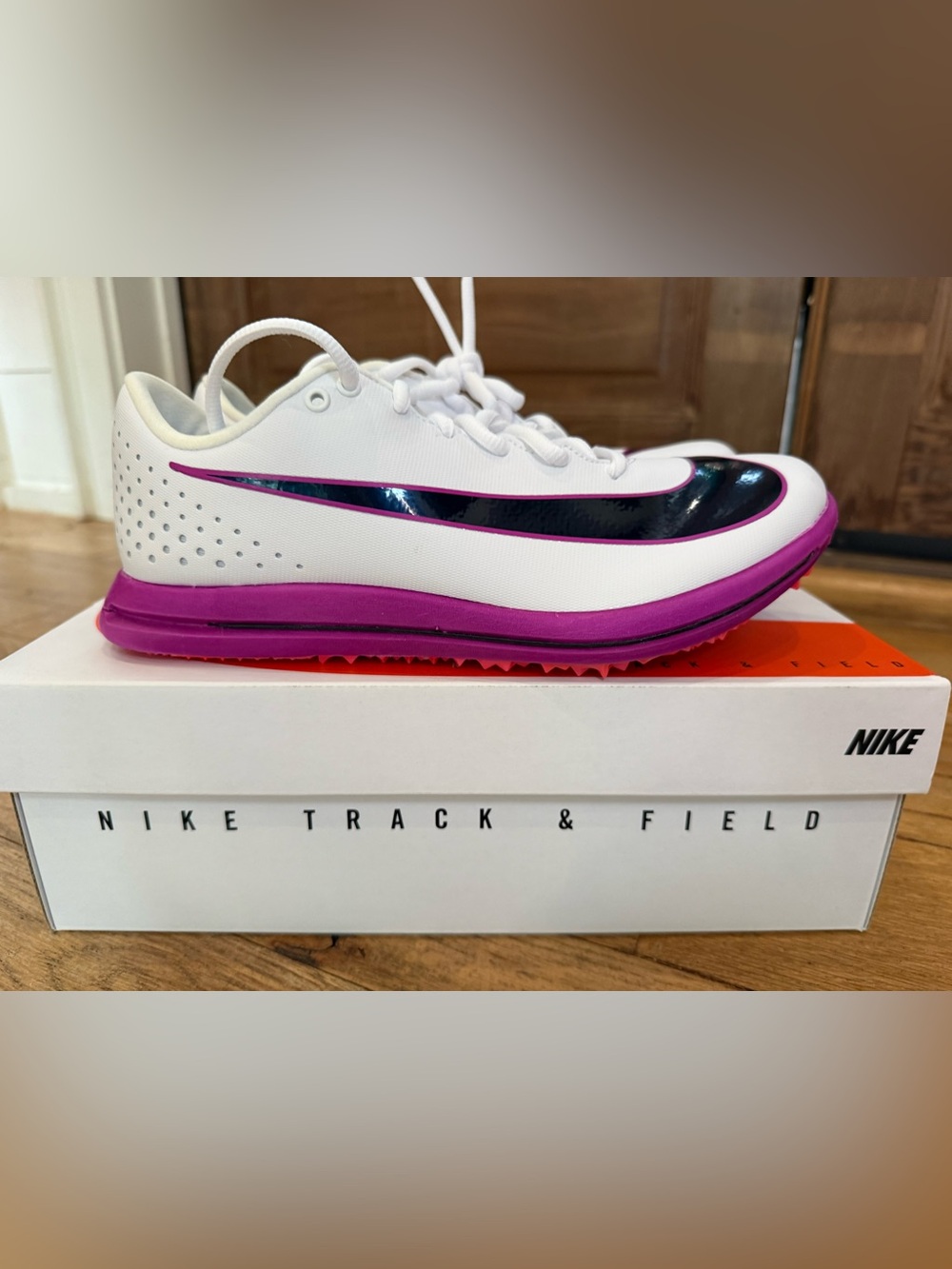 Nike Triple Jump Elite 3 Track Spikes Men’s 8.5 Women’s 10 White Pink
